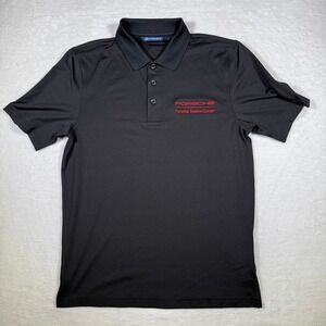 Cutter and Buck Porsche Tysons Corner Black Golf Polo Shirt Mens Small S